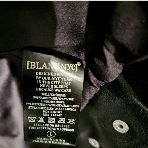 NWT Blank NYC “Good Vibes” Women’s Moto Jacket Faux Leather - Picture 6 of 10